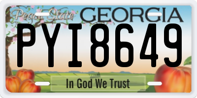 GA license plate PYI8649