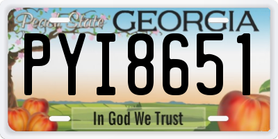 GA license plate PYI8651