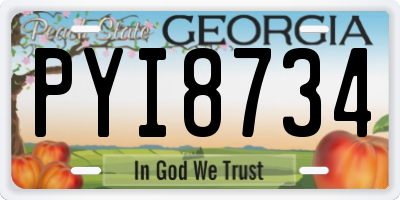GA license plate PYI8734