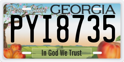 GA license plate PYI8735