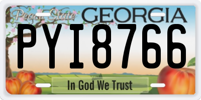 GA license plate PYI8766
