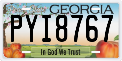 GA license plate PYI8767