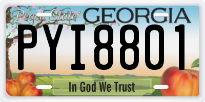 GA license plate PYI8801