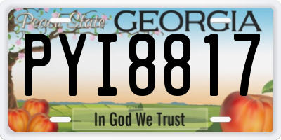 GA license plate PYI8817