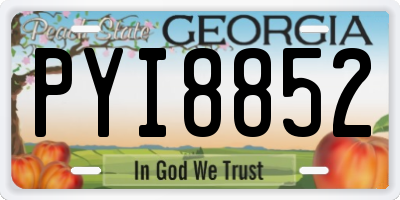 GA license plate PYI8852