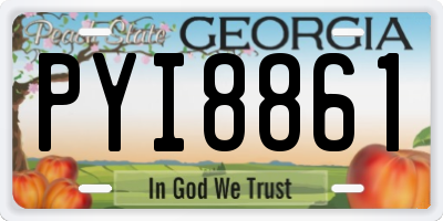 GA license plate PYI8861