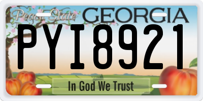 GA license plate PYI8921