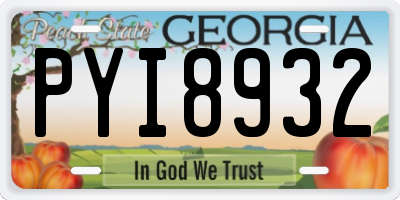 GA license plate PYI8932