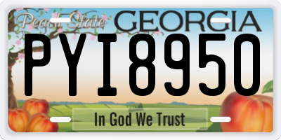 GA license plate PYI8950