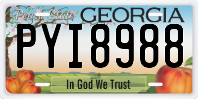 GA license plate PYI8988