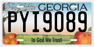 GA license plate PYI9089