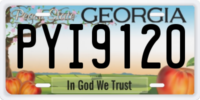 GA license plate PYI9120