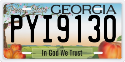 GA license plate PYI9130