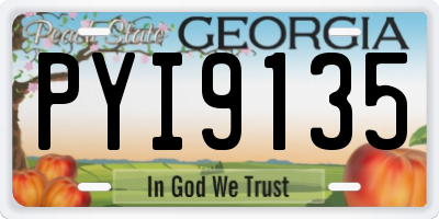 GA license plate PYI9135