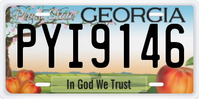 GA license plate PYI9146
