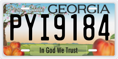 GA license plate PYI9184