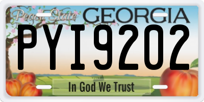 GA license plate PYI9202
