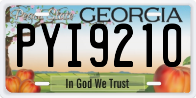 GA license plate PYI9210