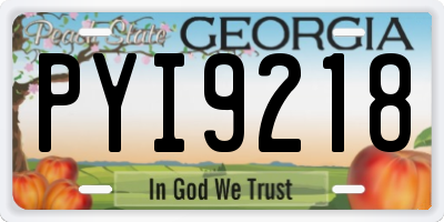 GA license plate PYI9218