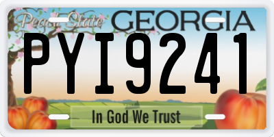 GA license plate PYI9241