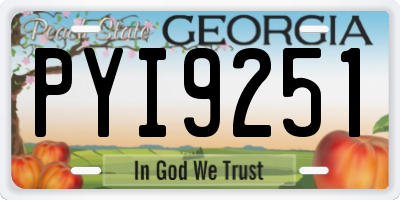 GA license plate PYI9251