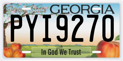 GA license plate PYI9270