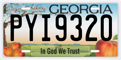 GA license plate PYI9320