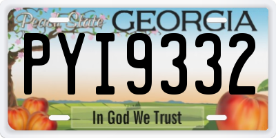 GA license plate PYI9332