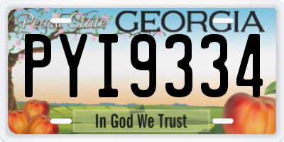GA license plate PYI9334