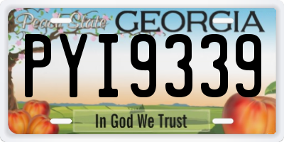 GA license plate PYI9339