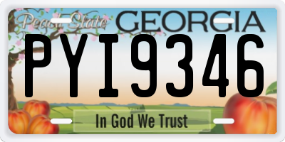 GA license plate PYI9346