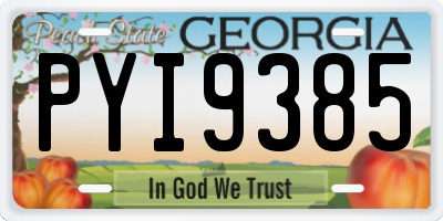 GA license plate PYI9385
