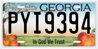 GA license plate PYI9394