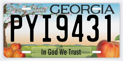 GA license plate PYI9431