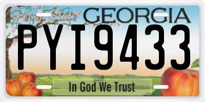 GA license plate PYI9433
