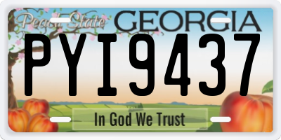 GA license plate PYI9437