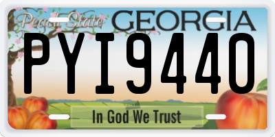 GA license plate PYI9440