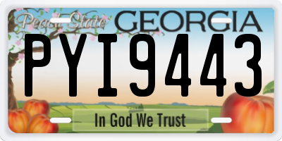 GA license plate PYI9443