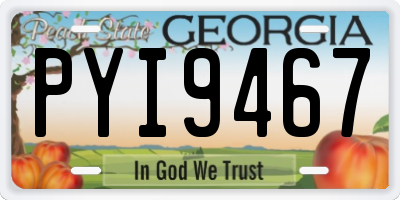 GA license plate PYI9467