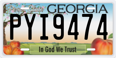 GA license plate PYI9474
