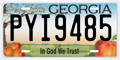 GA license plate PYI9485