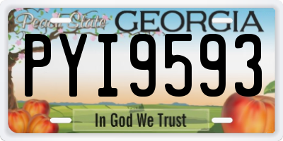 GA license plate PYI9593
