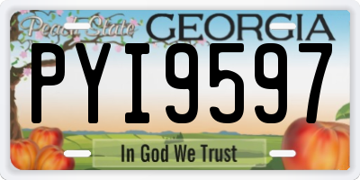 GA license plate PYI9597