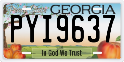 GA license plate PYI9637