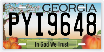 GA license plate PYI9648
