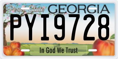 GA license plate PYI9728