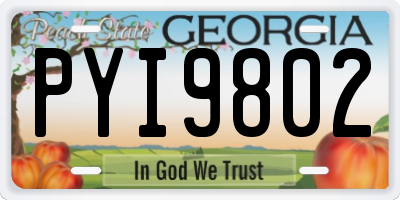 GA license plate PYI9802
