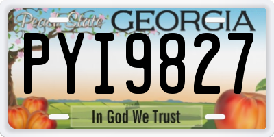 GA license plate PYI9827