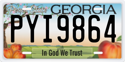 GA license plate PYI9864