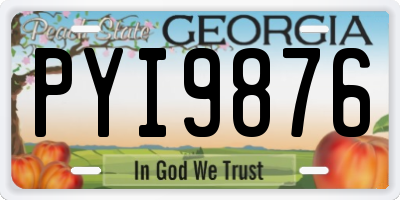 GA license plate PYI9876